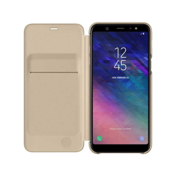 Funda original Samsung Wallet Cover para Samsung Galaxy A6+ Billetera Dorada - Imagen 3
