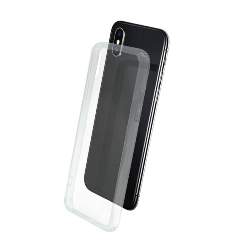 Funda Muvit Skin para Apple iPhone XS/X vidrio templado marco transparente.
