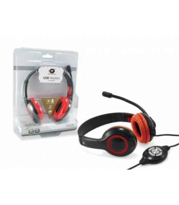 Auricular con diadema y micrófono Conceptronic CCHATSTARU2R Rojo - Imagen 5