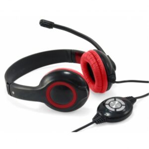 Auricular con diadema y micrófono Conceptronic CCHATSTARU2R Rojo