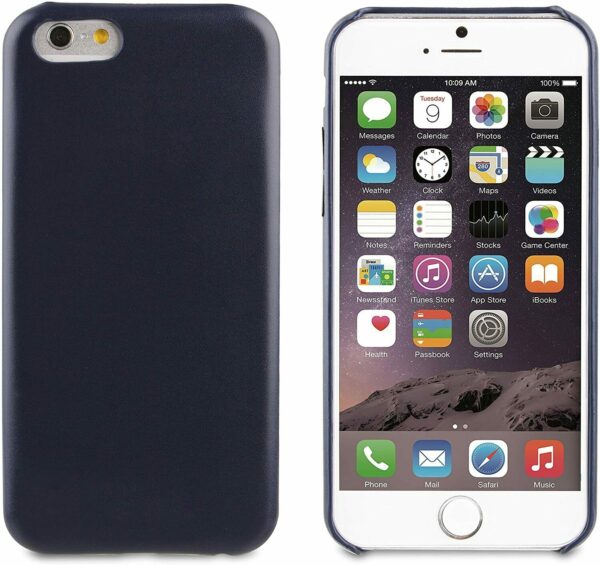 Funda Muvit Ultrafina Tacto Piel para Apple iPhone 6 Plus color Azul Oscuro - Imagen 2