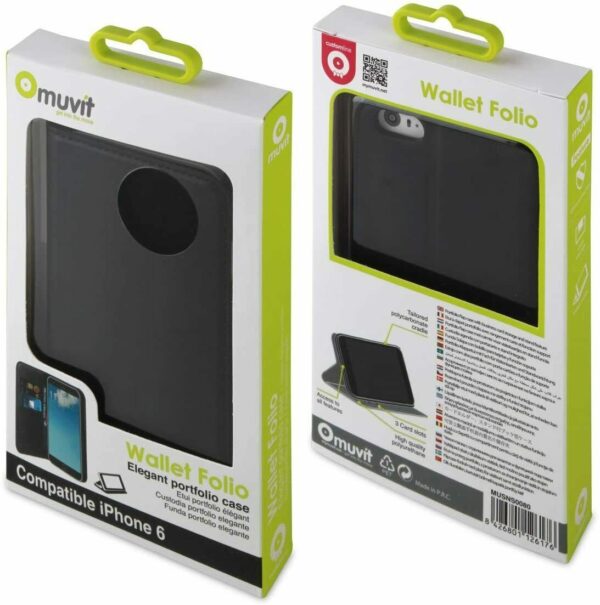 Funda Muvit Slim Folio para Apple iPhone 6 Negro - Imagen 3