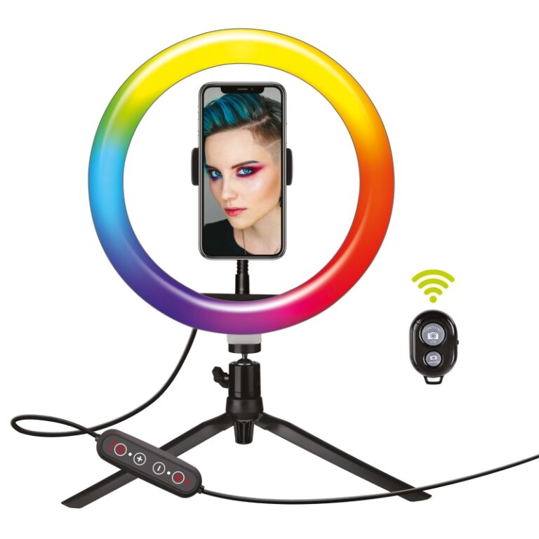Soporte sobremesa Muvit con anillo de luz 10'' 26 colores.Aros Selfie (NUEVO)