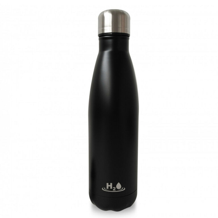 Puro H2O Botella de acero inoxidable doble pared 500ml negro