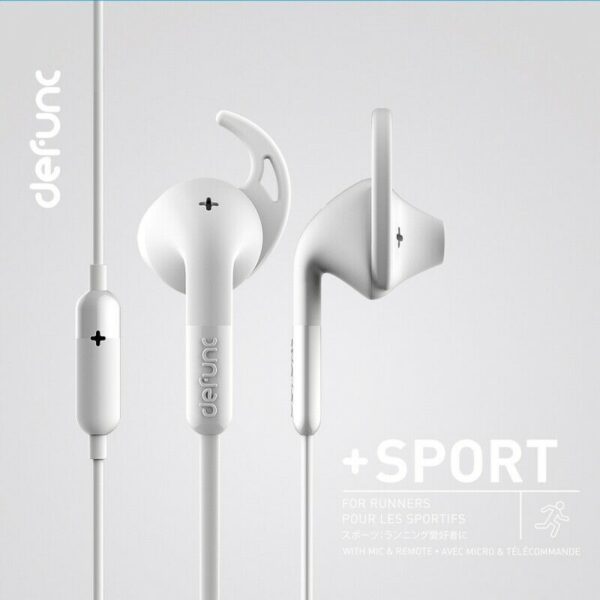 Auriculares DeFunc + SPORT con cable jack 3,5 mm blancos - Imagen 3