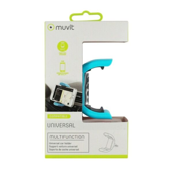Soporte de Coche Muvit universal salida de aire rotativo 360. Hasta 5,7'' azul - Imagen 3