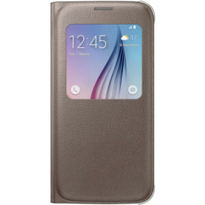Funda original Samsung S View Cover para Samsung Galaxy S6 color oro
