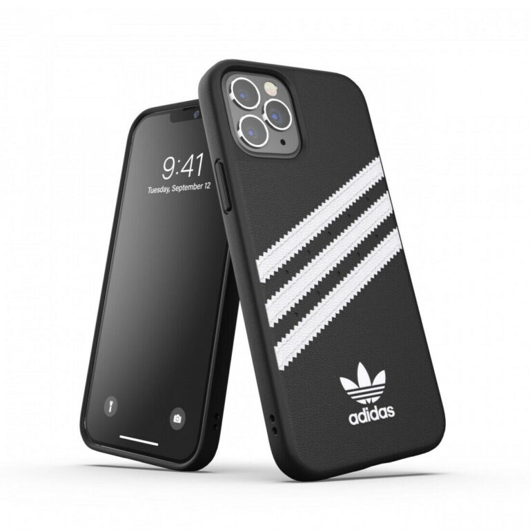 Funda Adidas 3 rayas Samba para Apple iPhone 12 Pro Max negra/blanca