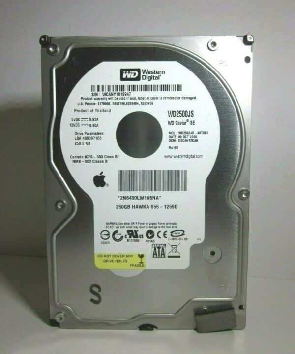 Disco Duro Western Digital 250GB SATA 3.5 Usado