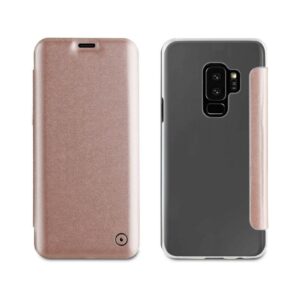 Funda Muvit Folio Samsung Galaxy S9 Plus parte trasera transparente rosa
