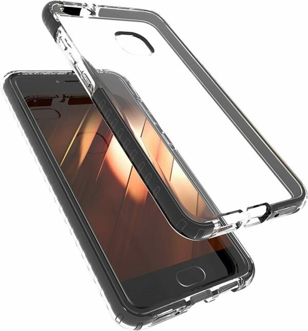 Funda Muvit Pro Cristal Soft Bump Huawei Mate 10 Lite transparente borde negro. - Imagen 2