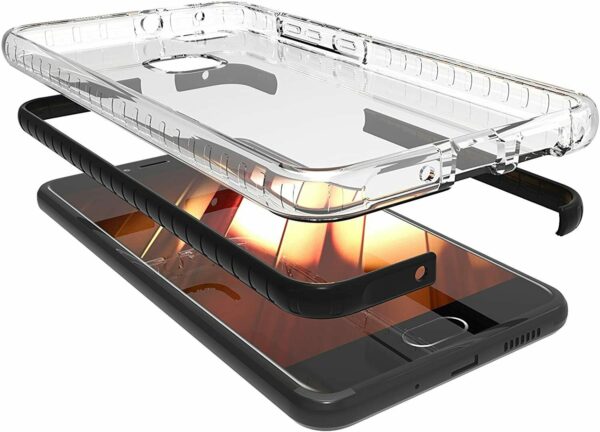 Funda Muvit Pro Cristal Soft Bump Huawei Mate 10 Lite transparente borde negro. - Imagen 3