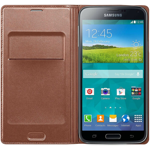Funda original Samsung Flip Wallet para Samsung Galaxy S5 color oro - Imagen 2