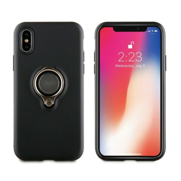 Funda Muvit ring magnetica para Apple iPhone Xs/X negra.