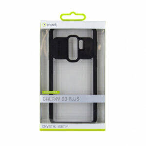 Funda Muvit Cristal Soft Bump para Samsung Galaxy S9 Plus borde negro.