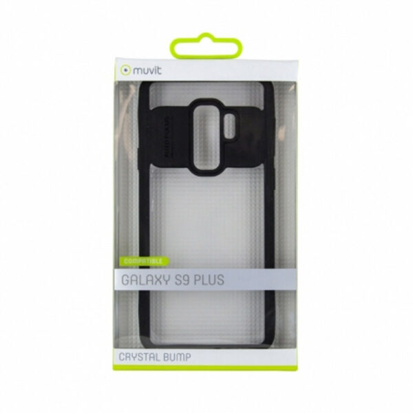 Funda Muvit Cristal Soft Bump para Samsung Galaxy S9 Plus borde negro.