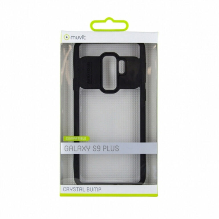 Funda Muvit Cristal Soft Bump para Samsung Galaxy S9 Plus borde negro.