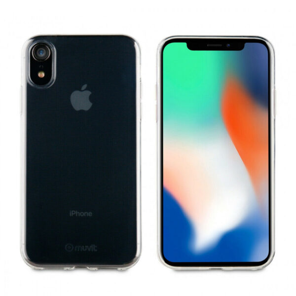 Pack Muvit para Apple iPhone XR funda Cristal Soft transparente + protector.