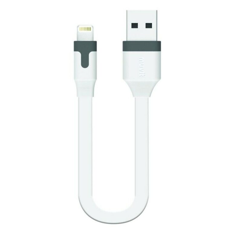 Cable Muvit USB-Apple MFI 2.4A 0.2m blanco.