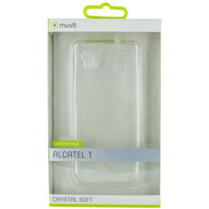 Funda Muvit Cristal Soft para Alcatel 1 color transparente.