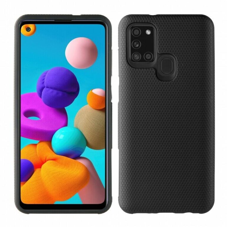 Funda Muvit Tiger Triangle para Samsung Galaxy A21S shockproof 1,2m negra.