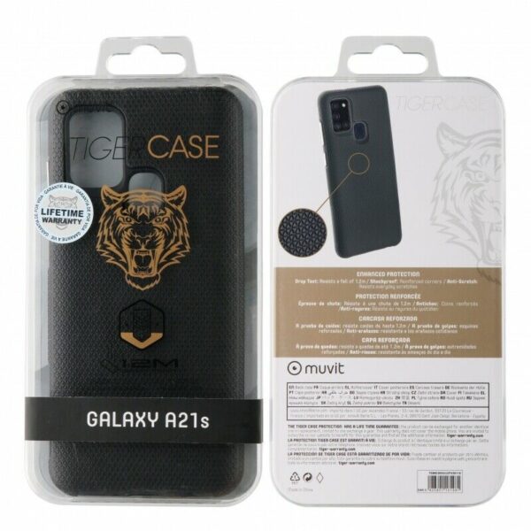 Funda Muvit Tiger Triangle para Samsung Galaxy A21S shockproof 1,2m negra. - Imagen 2