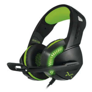 Auriculares gaming Droxio Leyon Negro/Verde.
