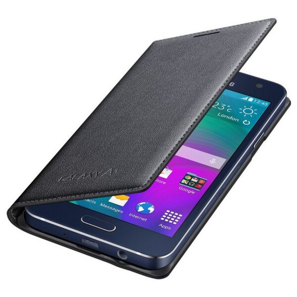 Funda original Samsung Flip Wallet para Samsung Galaxy A3 color negro carbono - Imagen 2