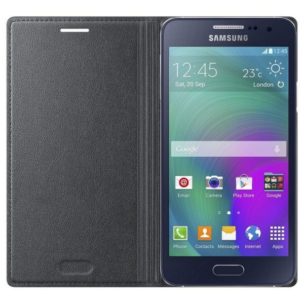 Funda original Samsung Flip Wallet para Samsung Galaxy A3 color negro carbono - Imagen 3