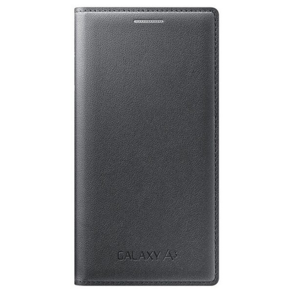 Funda original Samsung Flip Wallet para Samsung Galaxy A3 color negro carbono