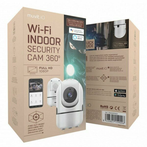 Cámara seguridad Muvit Wifi FullHD Interiores **Falla rotación horizontal de la cámara para usar fija (sin movimiento horizontal)** - Imagen 6