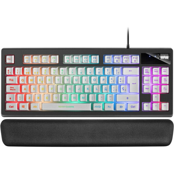 Teclado TKL H-Mech Mars Gaming MKAXWES Blanco reposamuñecas gel en español (ñ)