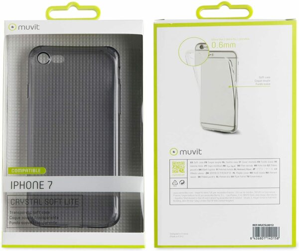 Funda Muvit Cristal Soft Lite para Apple iPhone 7/8 ultra fina transparente - Imagen 2
