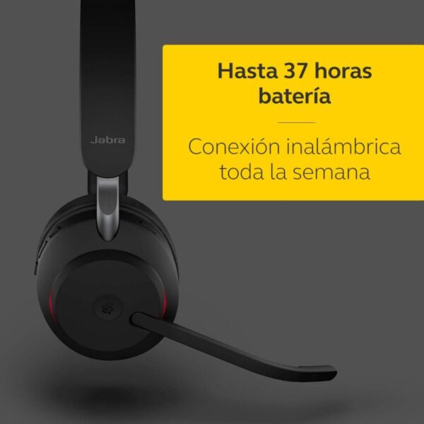Jabra Evolve2 65 MS Teams Mono Auricular Bluetooth **Falla base de carga, no carga, para cargar mediante cable USB C incluido.** - Imagen 5