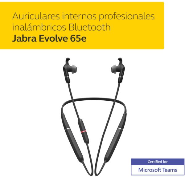 Jabra Evolve 65e MS Auriculares Inalámbricos *Falla micro, para escuchar musica* - Imagen 3