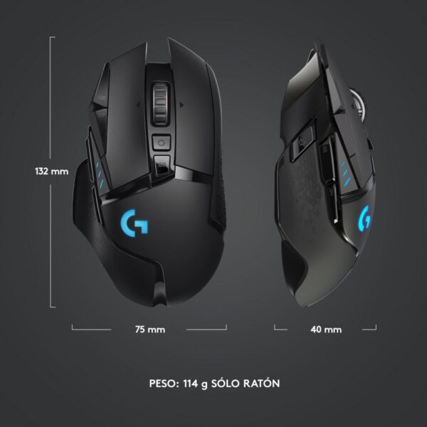 Logitech G502 Lightspeed Ratón Gaming Inalámbrico 16000DPI Usado **No incluye las pesas** - Imagen 8