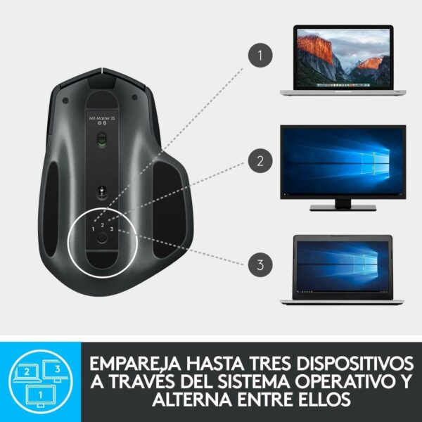 Logitech MX Master 2S Laser Wireless Unifying y Bluetooth Usado **Falla el motor del scroll** - Imagen 7