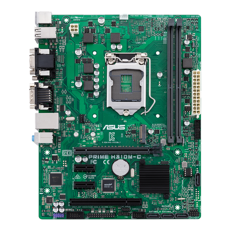 Placa Base Asus PRIME H310M-C Usada **Solo placa base (sin accesorios), sin embalaje original**