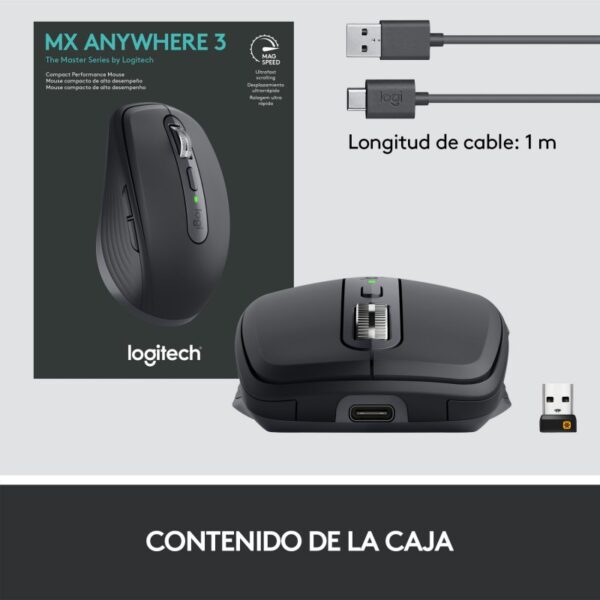 Logitech MX Anywhere 3 Ratón Compacto Inalámbrico 4000DPI Grafito - Imagen 12