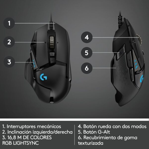 Logitech G502 Hero Ratón Gaming 25600DPI **Embalaje dañado, producto nuevo** - Imagen 6