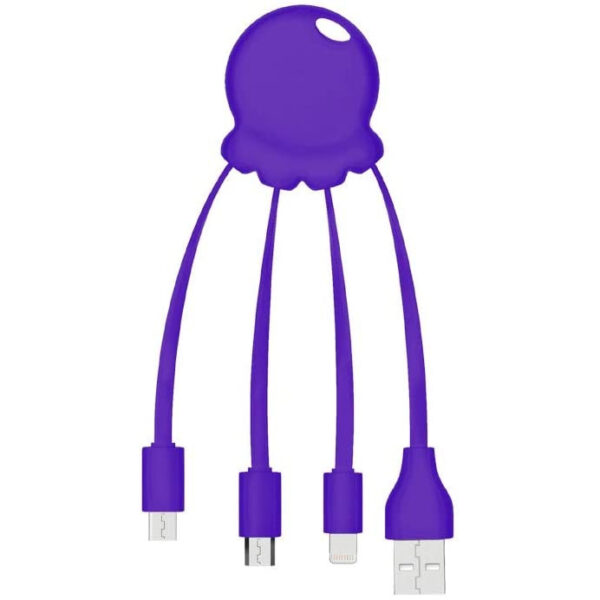 Adaptador USB multiconector Xoopar Octopus orificio para llavero lila