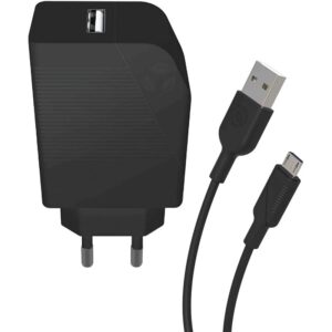 Muvit for Change Pack Cargador USB 2.4A 12W + Cable Micro USB 2.4A 1.2m Negro