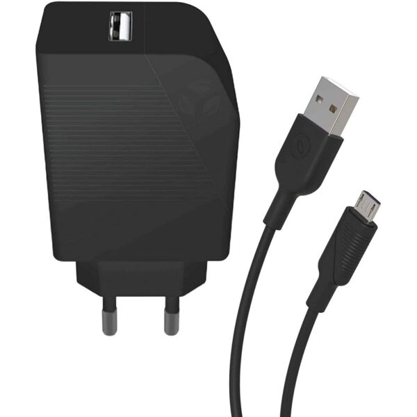 Muvit for Change Pack Cargador USB 2.4A 12W + Cable Micro USB 2.4A 1.2m Negro