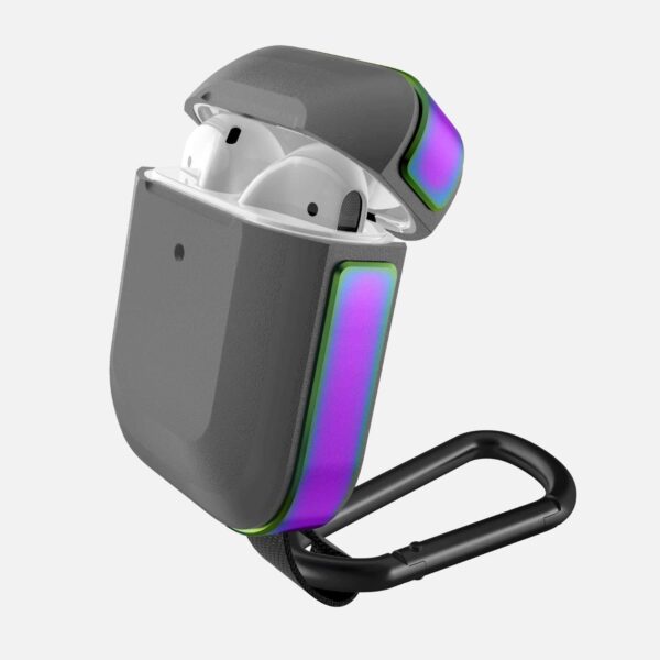 Estuche X-Doria Defense Trek para Air pods 1 y 2 negro iridiscente