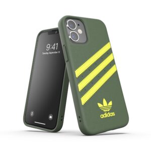 Funda trasera Adidas 3 rayas para Apple iPhone 12 Mini Pino silvestre / amarillo
