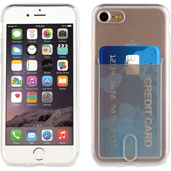 Funda Muvit Cristal Soft Card para Apple iPhone 7 transparente.