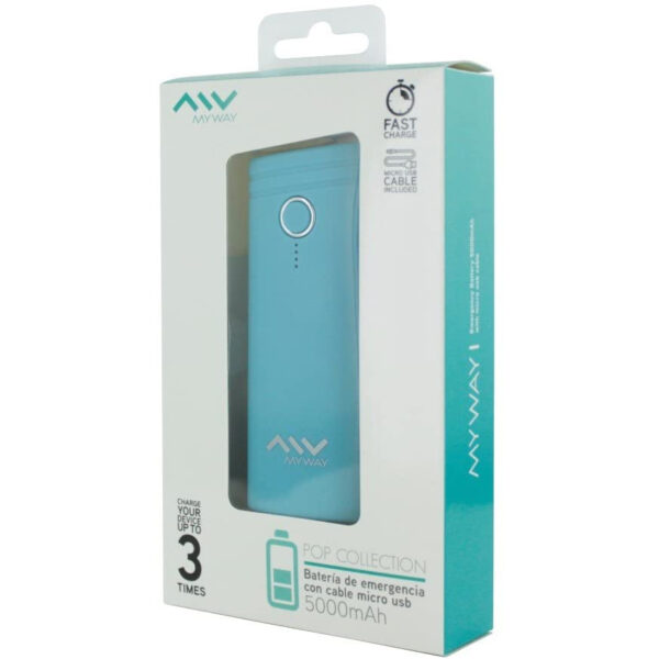 Power Bank Myway MWCHP0091 5000mAh USB/Micro USB Azul. - Imagen 4