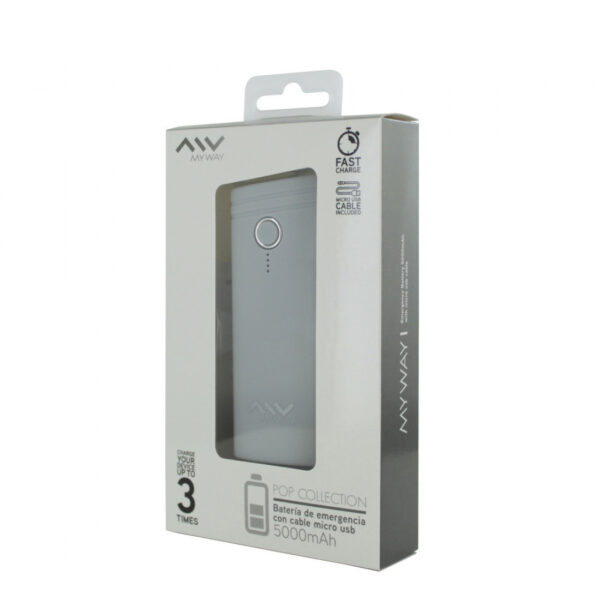 Power Bank Myway MWCHP0092 5000mAh USB/Micro USB Gris - Imagen 4