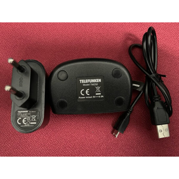 Base de carga original Telefunken para Telefunken TM250 + cargador y cable USB - Imagen 2