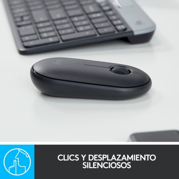 Logitech Pebble M350 Ratón Óptico Inalámbrico Negro - Imagen 3